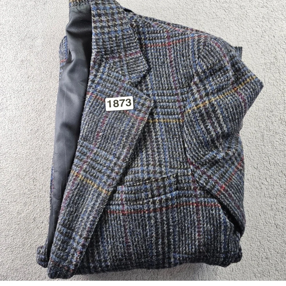 Brassard Blazer Jacket Men's‎ Colorful Plaid Tweed Notch Lapel Single Breasted